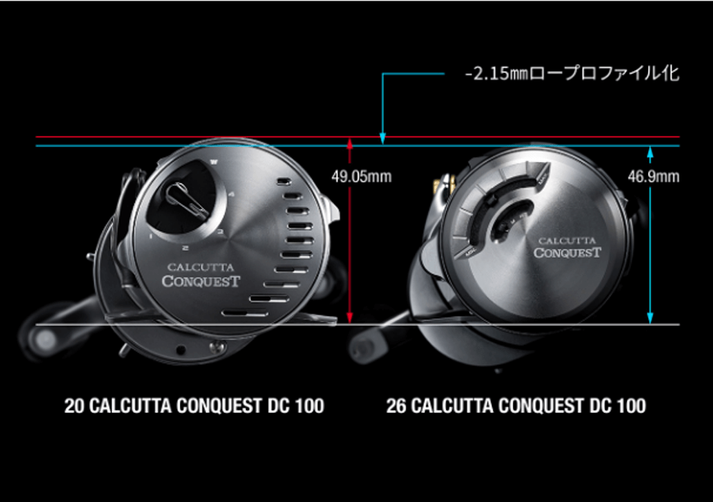 26カルカッタコンクエストDCのボディ形状、ロープロ化の画像